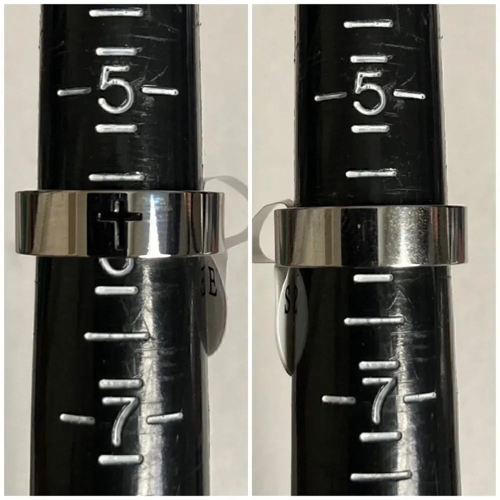 Unisex Stainless Steel Black Easter Cross Ring